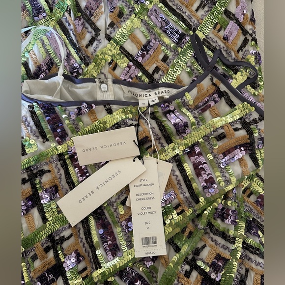 NWT $998 Veronica Beard Cherie Embellished Dress Size 6, Size 10 - Picture 10 of 13